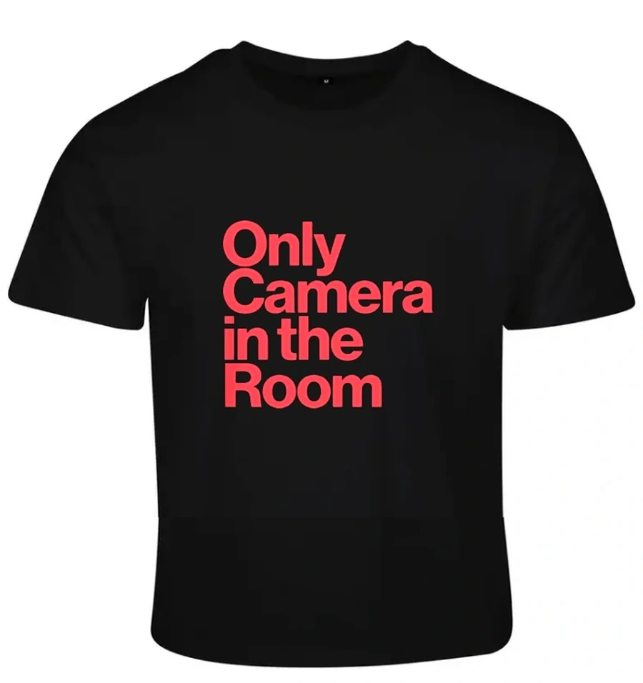 The back of the t shirt, with the wordmark